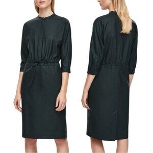 COS Drawstring Shirt Dress Size 4 Black Minimalist